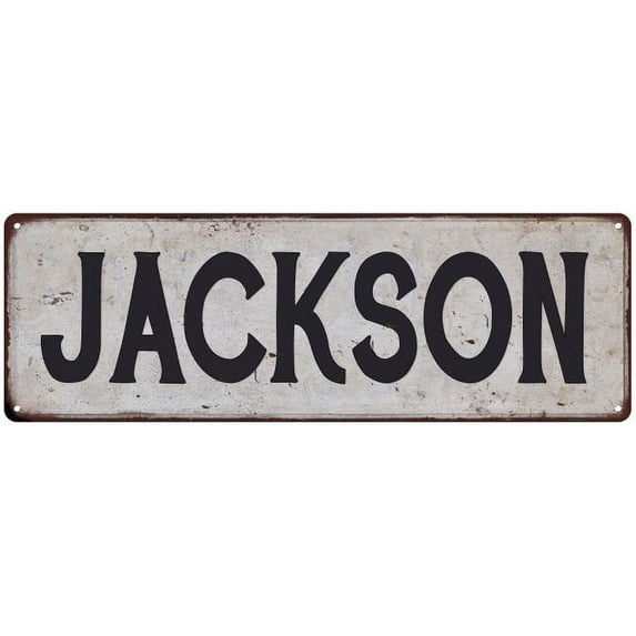 JACKSON Vintage Look Rustic Metal City State Sign 6 x 18 Matte Finish Metal 106180041120