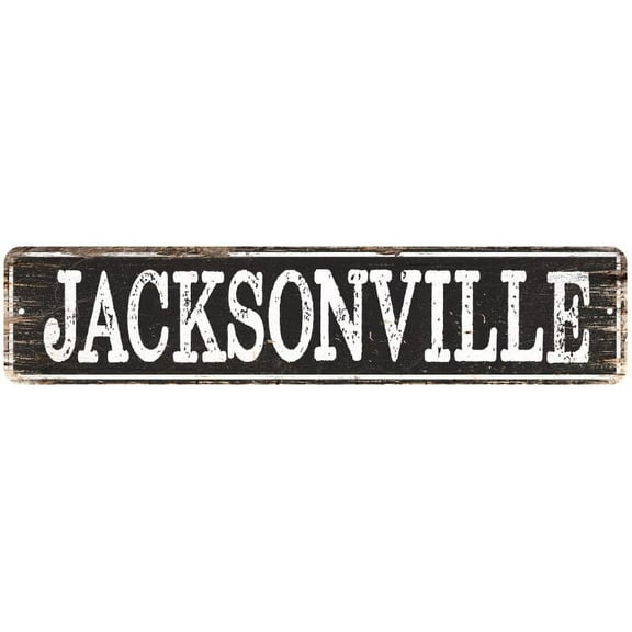 JACKSONVILLE Gift Chic Metal Sign Home Decor Cities 4x18 204180007342
