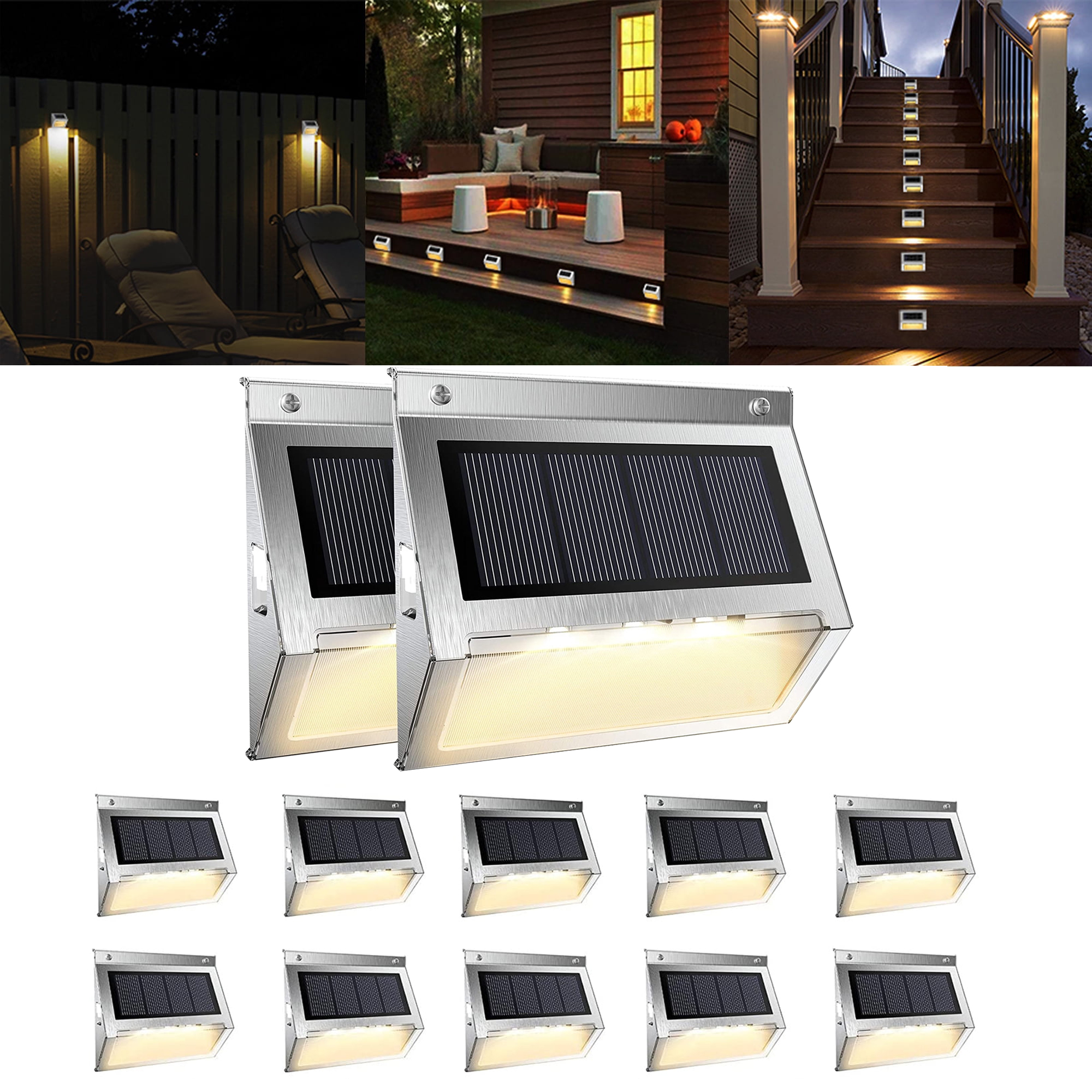 Solar Stair Light, EpicGadget Waterproof Outdoor LED Step Lighting 3