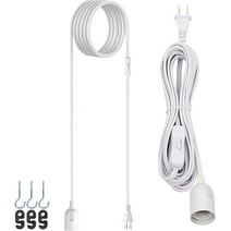 JACKYLED 15Ft Extension Hanging Lantern Cord Cable UL 360W with E26 E27 Socket On/Off Button Pendant Lighting