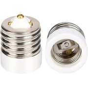 JACKYLED  2 Pcs E39 to E26 Adapter UL-Listed Mogul to Medium Light Bulb Lamp Socket Porcelain Converter
