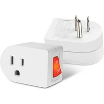 JACKYLED 2pack ETL Listed Grounded Outlet with ON Off Switch Single Outlet Switch Plug Switch