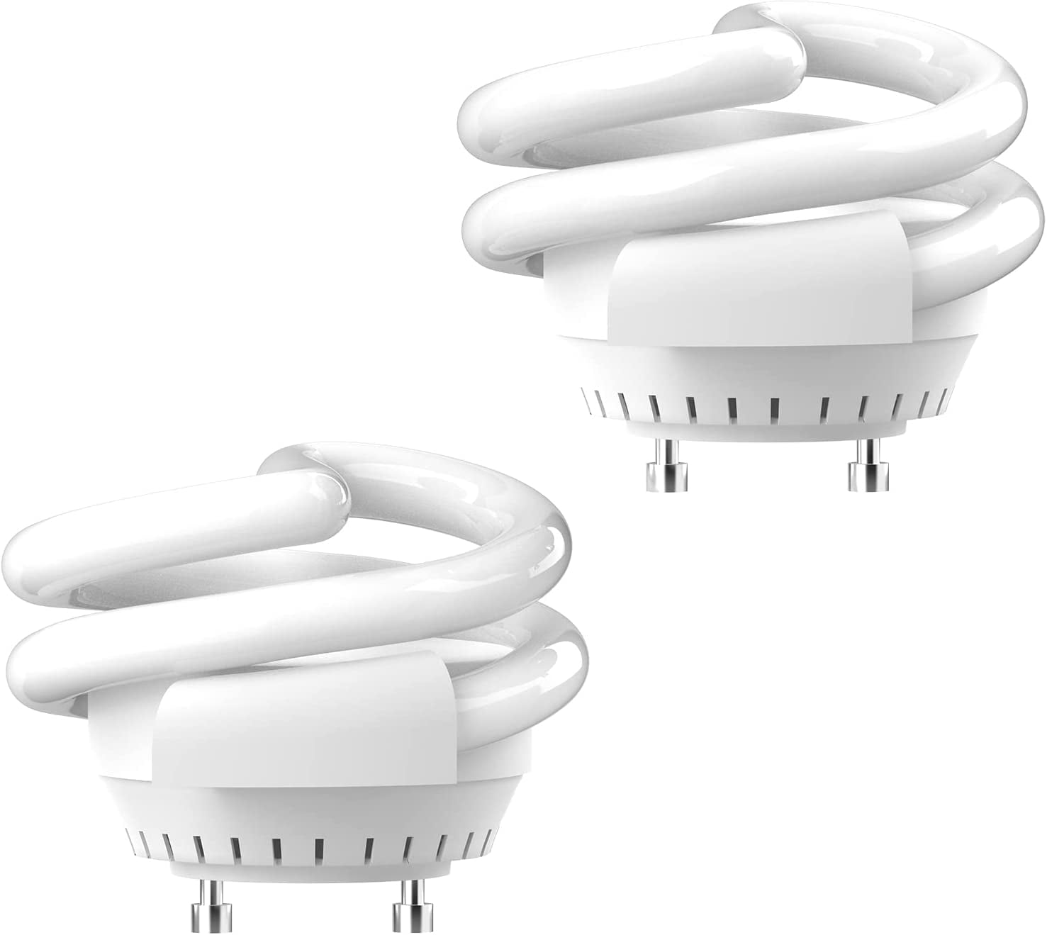 JACKYLED 2x ULListed 13W T3 Spiral GU24 CFL Light Bulbs 2700K Soft White 2 Prong Twist Lock