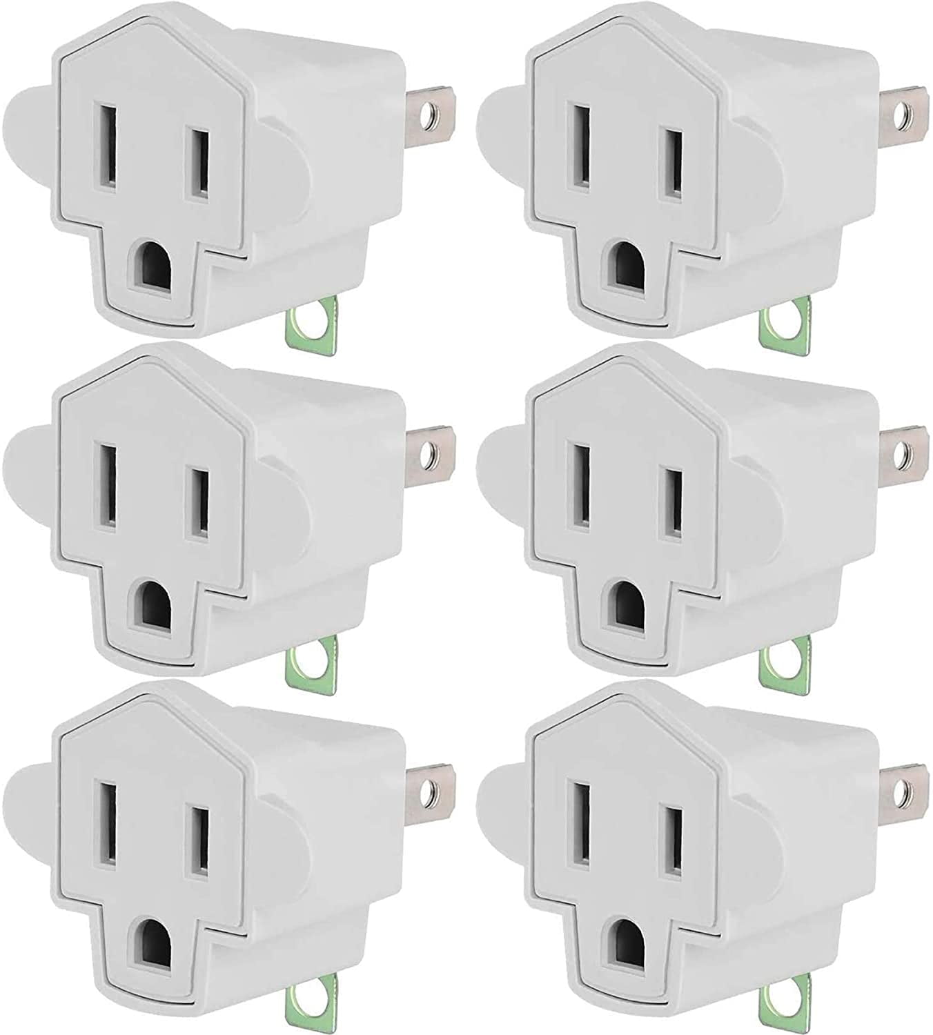 JACKYLED 3 Prong to 2 Prong Adapter Converter, Polarized Grounding