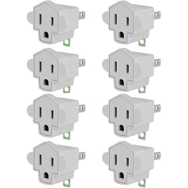 JACKYLED ETL Listed 3 to 2 Prong Converter Polarized Grounding Adapter
