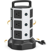 JACKYLED Power Strip Tower Surge Protector 12 AC Outlets 6 USB Ports 6.5ft Extension Cord
