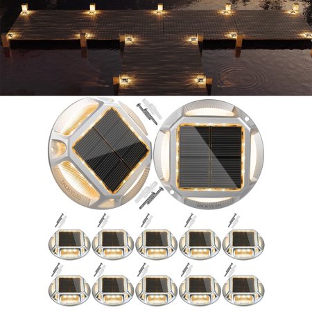 Aracky Solar Lights 12 Pack, Outdoor Waterproof Solar Driveway Lights for Garden/Pathway/Walkway/Patio(Warm White)