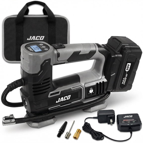 JACO 20V Cordless Tire Inflator Air Compressor | with 3.0Ah Max Lithium-Ion Battery