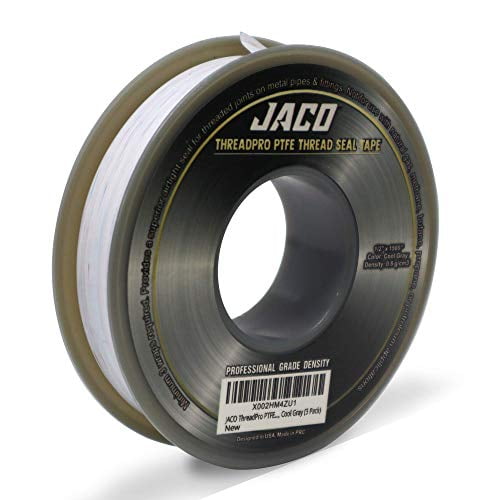 JACO ThreadPro PTFE Thread Seal Tape - 1/2" x 100 ft. (Mega Roll) | Professional-Grade Thread Sealant (Cool Gray)