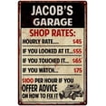 thumbnail image 1 of JACOB'S Garage Shop Rates Sign Man Cave Décor Gift 12x18 Metal 112180010125, 1 of 1
