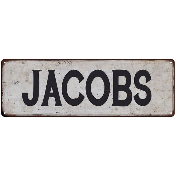 JACOBS Vintage Look Rustic Chic Metal Sign 8x24 108240036430