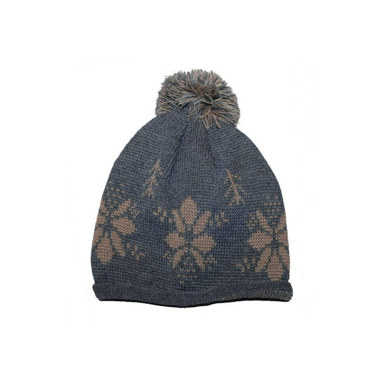 JACQUARD KNITTED CAP - Grey