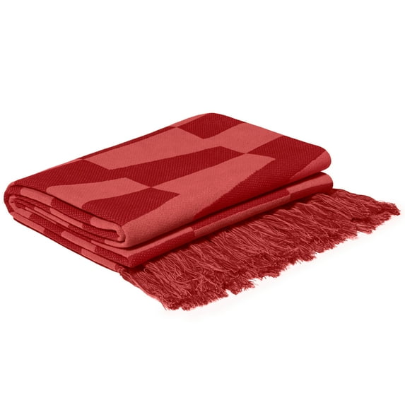 Temi Coker for Walmart Jacquard Throw, 50" x 70", Red