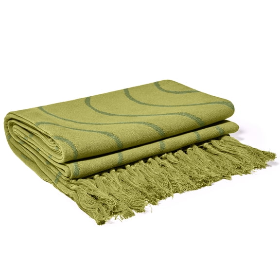 Temi Coker for Walmart Jacquard Throw, 50" x 70", Green