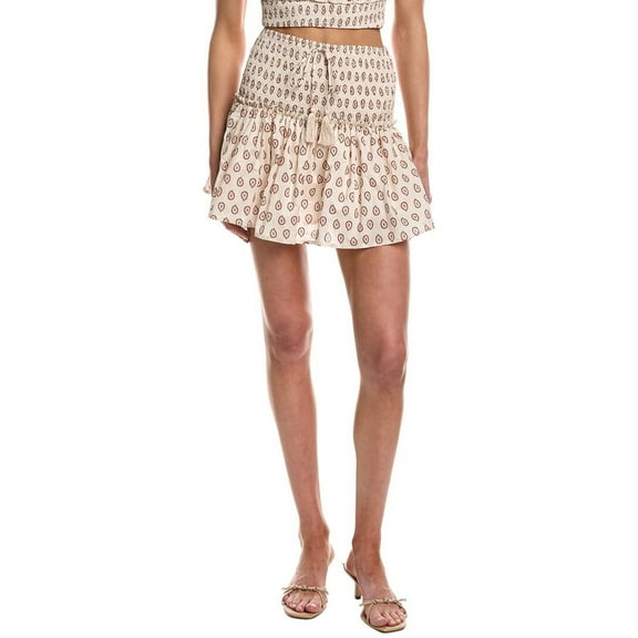 JACQUIE THE LABEL womens  Noemi Mini Skirt, l, Beige