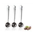 thumbnail image 1 of JADA Lifestyles Stainless Steel Coffee Measuring Scoop 1 Tablespoon With Built in Bag Clip For Coffee, Tea, Protein Powder & Spices - Silver Stainless - Set of 3, 1 of 2