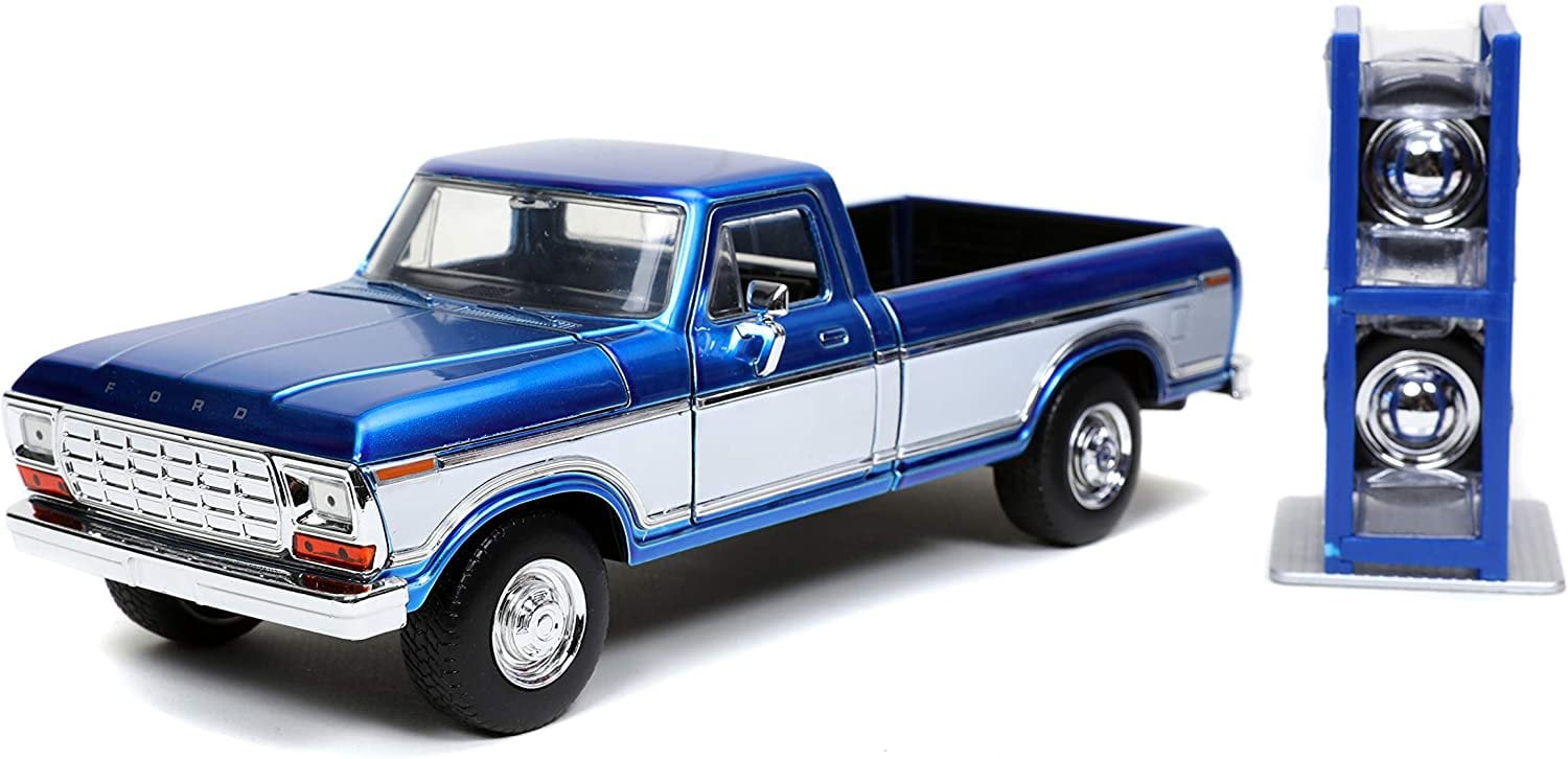 Jada Toys Just Trucks 1 24 1970 Ford F 150 with Rack Die cast Car Candy Blue Toys for Kids and Adults Walmart Business Supplies