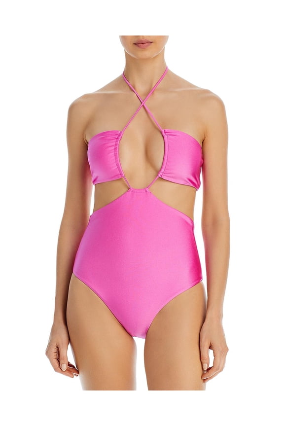 JADE Swim Womens Cut-Out Nylon One-Piece Swimsuit