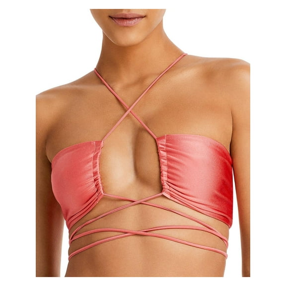 JADE Swim Womens Livi Shimmer Strappy Bikini Swim Top