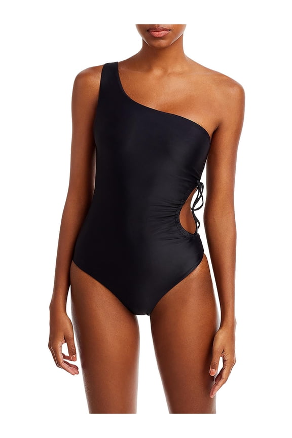 JADE Swim Womens Sena One Shoulder Cut-Out One-Piece Swimsuit