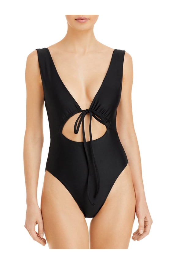 JADE swim Womens Stretch Chest Tie One-Piece Swimsuit