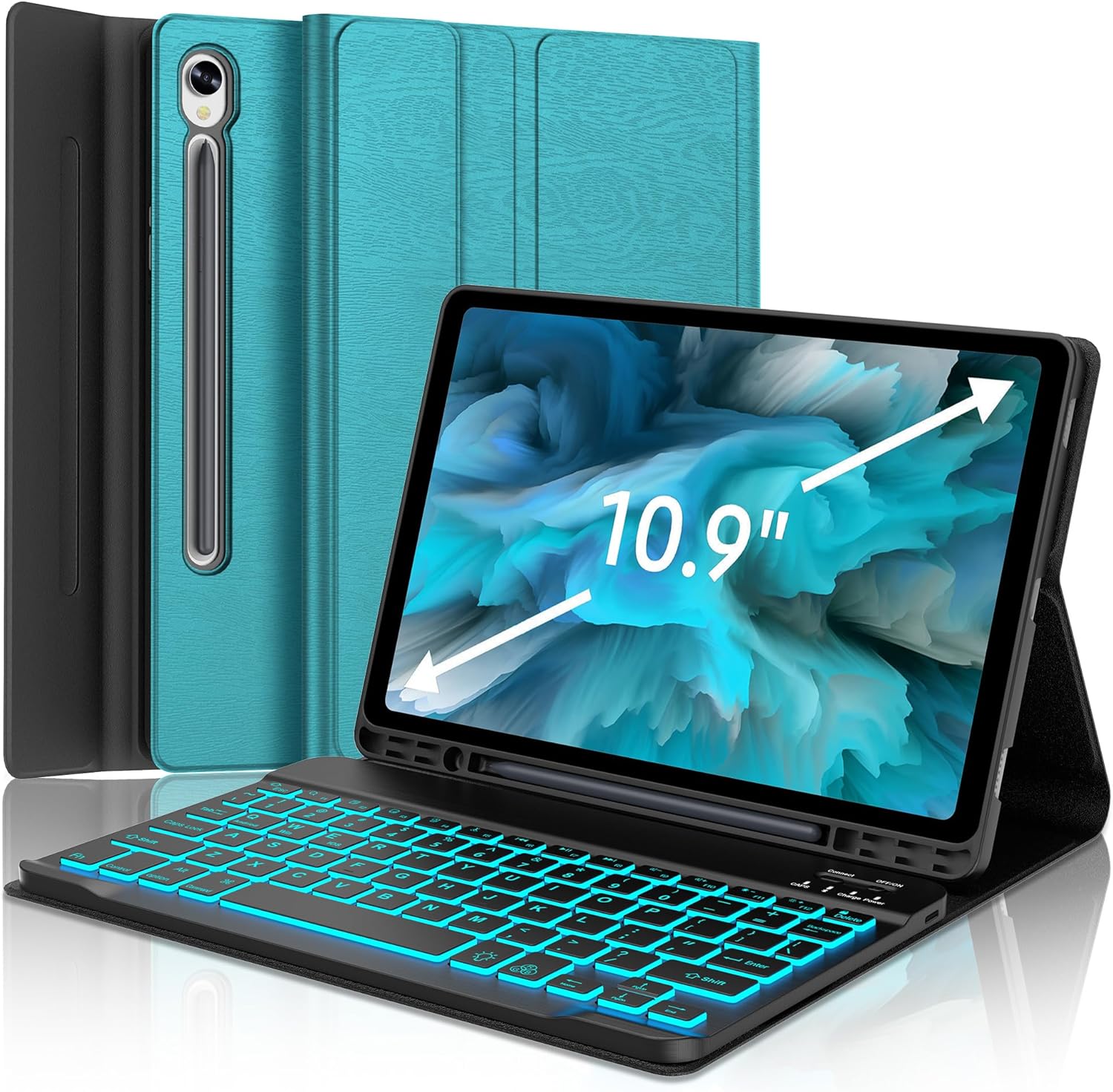 JADEMALL Galaxy Tab S9 FE Case with Keyboard, Detachable Wireless