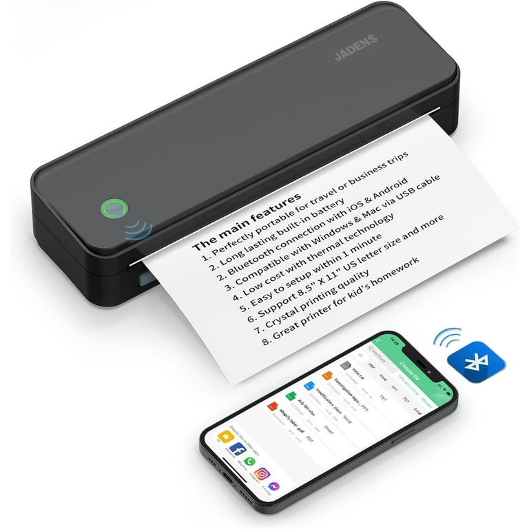 JADENS School Supplies Wireless Portable Printer for Travel