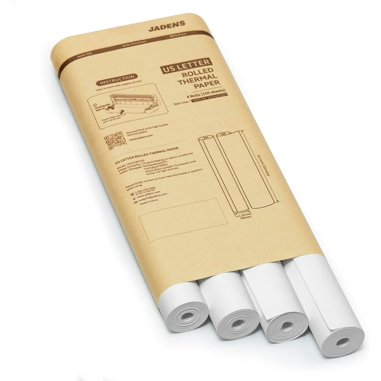 JADENS Receipt Letter Size Thermal Printer Paper 8.5 x 11 Inch