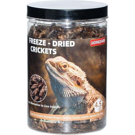 JADINGSFARM Freeze Dried Crickets – 4.5 oz High Protein Freeze Dried Crickets, Food for Reptiles, Bearded Dragons, Lizards, Geckos, Birds, Fish,Hedgehogs, Bearded Dragon Food