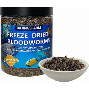 JADINGSFRAM Blood Worms Fish Food 3.5 oz, Freeze Dried Bloodworms for Fish, Bloodworms Fish Food for Freshwater Saltwater Tropical Fish Betta Cichlid Goldfish Guppy Turtle