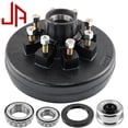 thumbnail image 1 of JADODE 12"x2" Trailer Brake Drum Kit 8 on 6.5" for 7000 lbs Heavy Duty 8 Bolt Trailer Brake Drums with 9/16" Stud 1/2"-20 25580/14125A Trailer Brake Hub Drum Assembly 008-219-04,22004k, 1 of 6