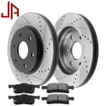 thumbnail image 1 of JADODE 331mm Rear Brake Kits Premium Drilled Slotted Brake Rotors Disc Ceramic Pads Replacement for 2008-2016 Buick Enclave, 2009-2017 Chevy Traverse, 2007-2016 GMC Acadia, 2007-2010 Saturn Outlook, 1 of 7