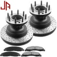 thumbnail image 1 of JADODE Brake Rotors Front 345mm Brake Rotors & Brake Pad Kit Drilled & Slotted Design Replacement for Ford E-350 Super Duty, Ford E-450 Super Duty (Dual Rear Wheel Models), 1 of 5