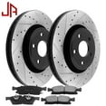 thumbnail image 1 of JADODE Brake Rotors Front 350mm Brake Rotors & Brake Pad Kit Drilled & Slotted Design Replacement for Jeep Grand Cherokee 11-17 (Exclude SRT Model or 6.2L /6.4L), Dodge Durango 11-17 5.7 Only, 1 of 5
