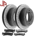 thumbnail image 1 of JADODE Brake Rotors Rear 330mm Drilled & Slotted Design Brake Rotor & Brake Pad kit Replacement for Chevy GMC Avalanche Suburban Sliverado Sierra Yukon XL 2500, 1 of 5