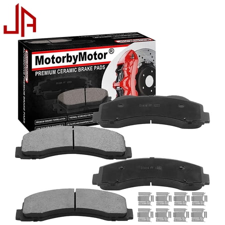 JADODE D1414 Front Ceramic Brake Pads w/Hardware Kits Fits Ford Expedition 10-18, Ford F-150 10-17, Lincoln Navigator 10-18-Ceramic Low Dust Brake Pad 4pc