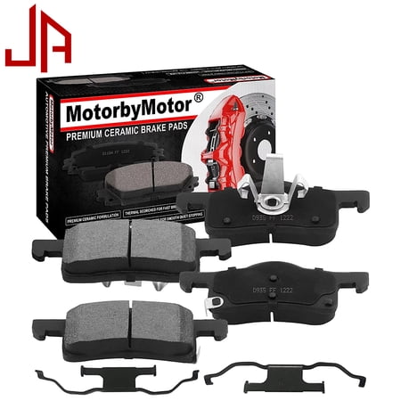 JADODE D935 Rear Ceramic Brake Pads w/Hardware Kits Fits for Ford Expedition 2003-2006, Lincoln Navigator 2003-2006 (All Models) 4pc