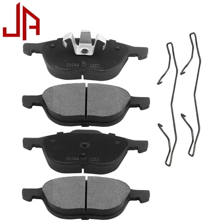 JADODE Front Ceramic Brake Pads Kit Fits for Ford Escape Ford Focus, Mazda 3 5, Volvo C30 C70 S40 V50-Ceramic Low Dust 4pcs Brake Pad w/Hardware Fits select: 2009-2018 FORD FOCUS SE