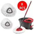 thumbnail image 1 of JAEDEN 8 Pack Replacement Mop Head Refill Microfiber Mop Heads Universal 360 Degree Spin Magic Mop-Microfiber Replacement Mop Head-Round Shape Compatible with O-Cedar, 1 of 7