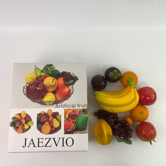 JAEZVIO Artificial fruit,Simulation Fruit Props for Photography, Display, Lifelike Realistic Artificial Fake Fruits Home Decor Craft Fruit Set Fake Lemon Fake Grape Strawberry