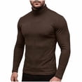 thumbnail image 1 of JAFSPIFXO Men's Turtleneck Sweater Solid Color Knit Long Sleeve Slim Fitted Stretch Pullover Sweater Tops, 1 of 1
