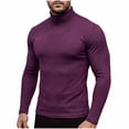 thumbnail image 1 of JAFSPIFXO Men's Turtleneck Sweater Solid Color Knit Long Sleeve Slim Fitted Stretch Pullover Sweater Tops, 1 of 7