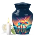 thumbnail image 1 of JAGASY Bear Urn for Father, Blue Small Urns for Human Ashes Keepsake, Polar Bear Northern Lights & Snowy Mountain Decorative Urns for Parents, Memorial Mini Urn for Mother, (3 Inch), 1 of 7