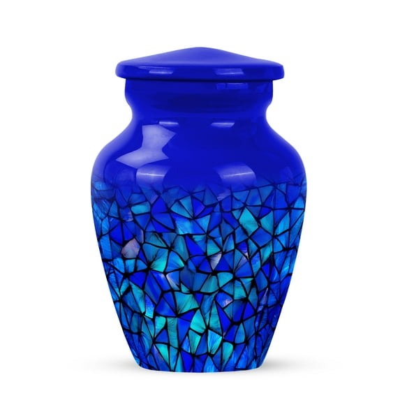 JAGASY Blue Urn for Ashes Adult Male & Female - Small Urns for Human Ashes Keepsake - Miniature Cremation Urns for Mother - Tiny Urn for Mom & Dad - (3 Inch)