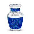 thumbnail image 1 of JAGASY Blue Urn for Funeral - Memorial Urn for Ashes Adult Male & Female - Blue & Black Decorative Urns for Human Ashes - Funeral Urns for Mom - ( 3 Inch), 1 of 7