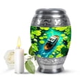 thumbnail image 1 of JAGASY Boat Funeral Urns for Human Ashes for Women, Black Small Urn for Ashes Adult Male, White Lotus & Wooden Boat Decorative Urns for Friend, Keepsake Cremation Urn for Boy & Girl, (3 Inch), 1 of 7