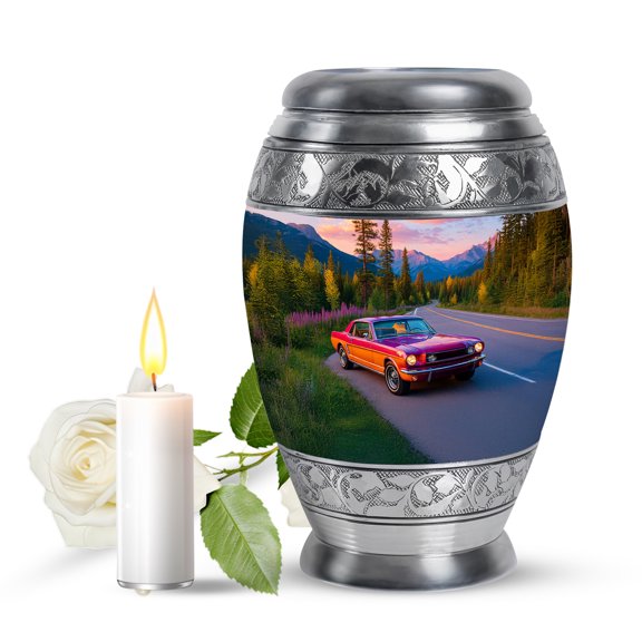JAGASY Car Urn for Ashes Adult Male - Small Forest Cremation Urns for Women - Classic Red Car Urns for Human Adult Man Burial - Keepsake Funeral for Mom & Dad Ashes 3 Inch, 1 Pc
