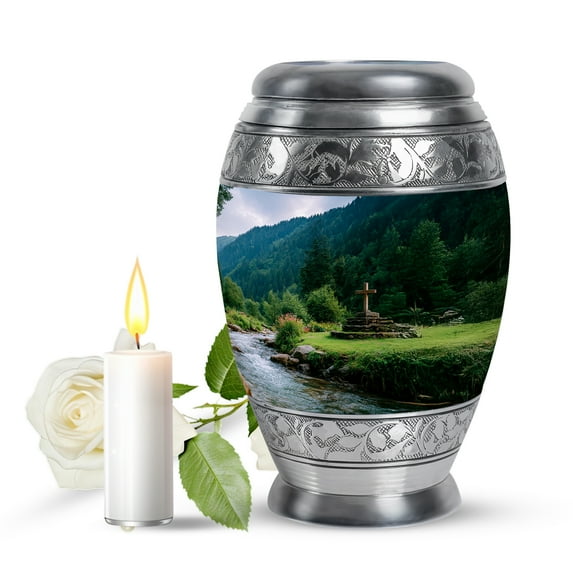 JAGASY Cross Small Urn For Ashes For Women & Men - Memorial Urn For Cremated Remains - Cremation Keepsakes For Ashes For Mother & Father - 3 Inch