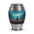 thumbnail image 1 of JAGASY Deer Urn for Mom & Dad - Sky Blue Small Urns for Human Ashes Keepsake - Forest Trees Decorative Urn for Ashes Adult Male - Cremation Urns for Mother - (3 Inch), 1 of 7