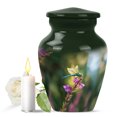 thumbnail image 1 of JAGASY Dragonfly Urn for Mother - Green Small Urns for Human Ashes Keepsake - Purple Butterfly Decorative Urns for Father - Flowers Cremation Urn for Parents - (3 Inch), 1 of 7